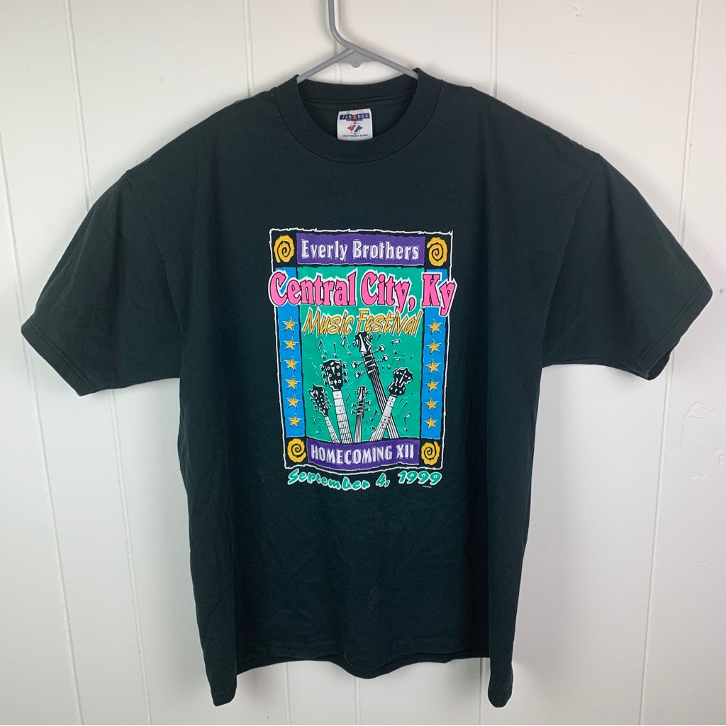Vintage 90s 1999 Music Festival Shirt Jerzees Black Mens Xl Billy Ray Cyrus